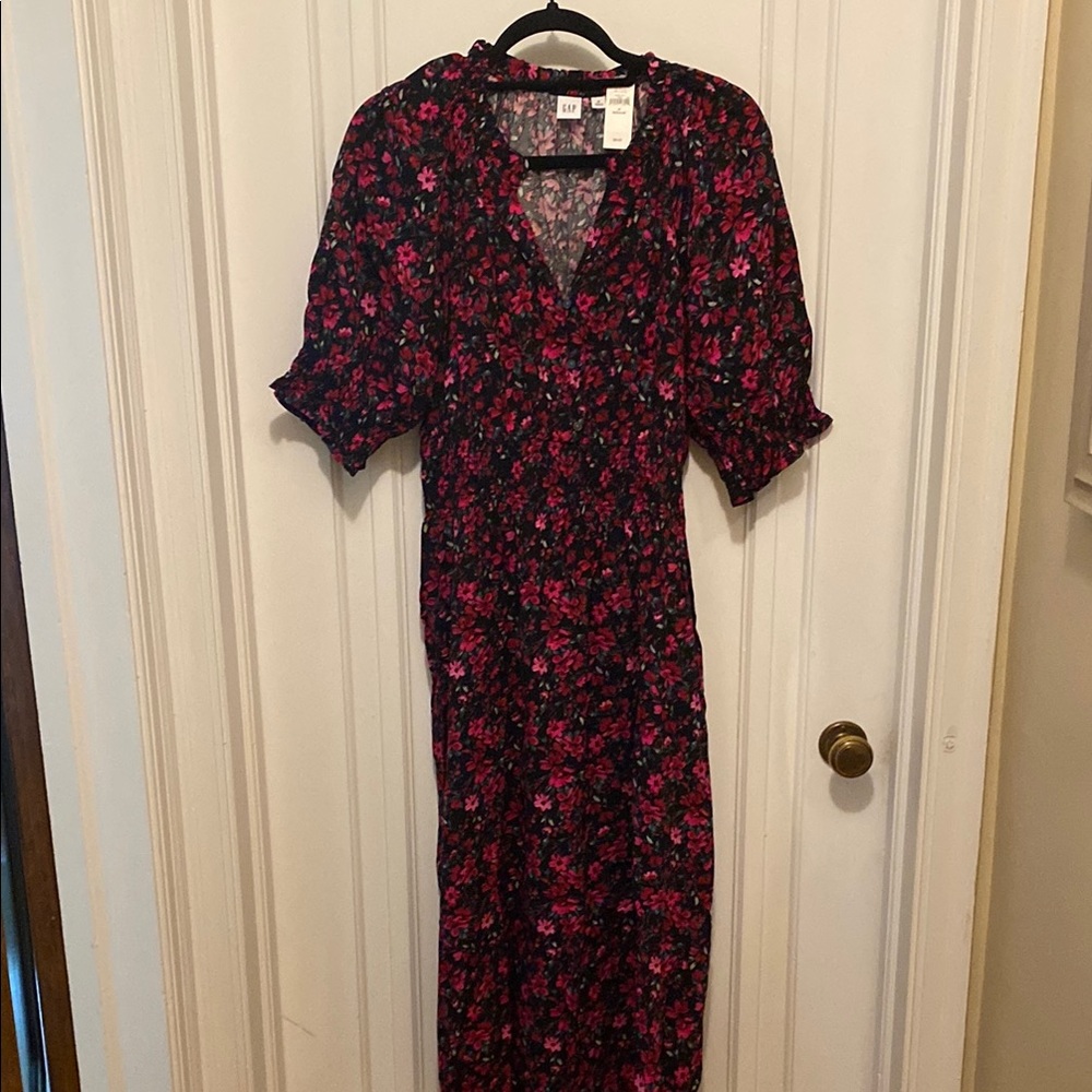 GAP Floral Pink & Black Dress, Sz M